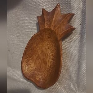 Wooden pineapple antique  dish small